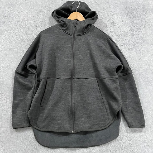 The‎ North Face Hi Low Jacket Fleece Womens S Cozy Slacker Full Zip Hoodie Gray - Picture 1 of 9